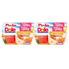 Dole 돌 믹스 후르츠 인 피치 복숭아 젤리 푸딩 Mixed Fruit In Peach Jelly 4개입 492g 4팩, 1세트