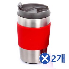 [PLANB] 뚜껑 스텐텀블러 330mlx2개-컵홀더 색상랜덤 여행용컵보온 보냉 병 휴대 이중 진공 대용량 머그 스탠 손잡이 보틀 스텐 P/B : 745A1B+6852