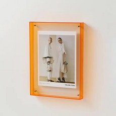 탁상 책상 갤러리 침실용 플로팅 아크릴 액자 다채로운 장식 사진 프레임 페인팅 DIY 포스터 디스플레이, 21x30cm, 1개, 39.오렌지 21x30cm