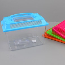 곤충 채집통 중형 휴대용 투명 플라스틱 소형 동물 사육 관찰용 손잡이 포함, 1개