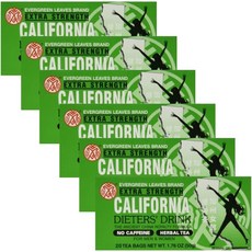 캘리포니아 피트네차 똥차 허브티 20티백 6팩 / Evergreen Leaves California Dieter's Drink Herbal Tea, 2.5g, 20개입, 6개