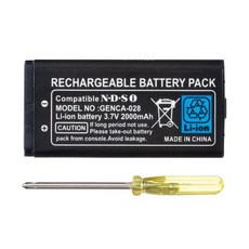 OSTENT 2000mAh 충전식 리튬이온 배터리 + 도구 모음 키트 Nintendo DSi NDSi 용 닌텐도 DSi ndsi용 도구, 한개옵션0