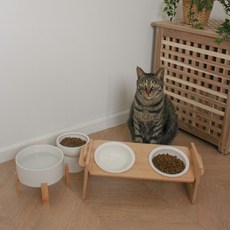 강아지 고양이 밥그릇 물그릇 도자기 식기 높이조절 식탁, 1개, 도자기그릇