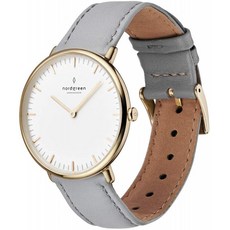 남성 시계 노드 그린] Nordgreen Native 북유럽 골드 남여 아날로그 36mm 시계 그레이 가죽 스트랩