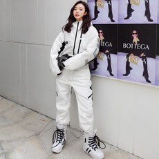 스키플레이트 여성용 위아래연결된 스케이트복 스키보드 슬림핏 털추가 여성슈트 야외