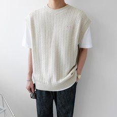 남성펀칭니트조끼