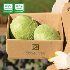 [농부마음] 제주 유기농 무농약 양배추, 1박스, 3kg