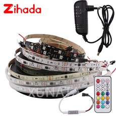 드림 컬러 RGB LED 스트립 램프 세트 30 LEDS M 60 LEDS M WS2811 LED 스트립 방수, [2] [US SET White PCB 1m 30LED IP21]^+9300
