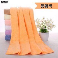 DFMEI 미용실 침대 대욕 타월 가정용 목욕 타월 흡수성 부드러운 바디 감싸기 라지 사이즈, 주황색색, 70x140 미디엄 두께, 1개