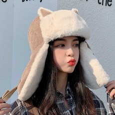 군밤모자 털 귀도리 귀달이 동물 고양이후드 방한용품 겨울