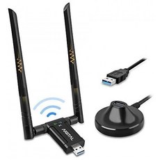 1750Mbps USB WiFi 어댑터 PC용 USB3.0 스탠드 베이스가 장착된 디지털 WiFi 어댑터 데스크톱 Windows XP/Vista/7/8/10 Mac용, 단일옵션