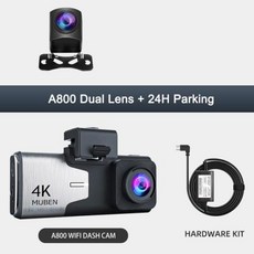 블랙박스 2 카메라 대시 캠 4K UHD 2160 GPS 와이파이 차량 드라이버 택시 자동차 DVR 1080P 후면, 3.Dual Lens - without Card