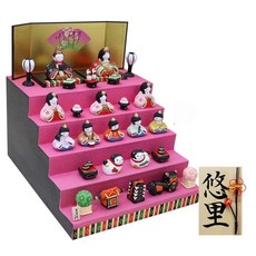 오사카 나가세이도 히나인형 콤팩트 나이리레(별송) 도기 오단 장식 히나 인형 가로폭 26 cm