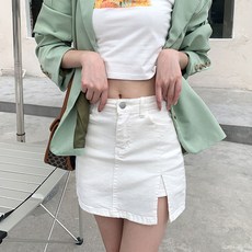 화이트데님스커트