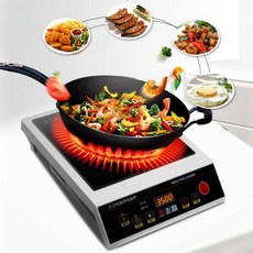 1구인덕션 3500W 고전력 인덕션 쿠커 전기 스토브비즈니스 가정용 튀김, 01 Black, 02 미국, 01 Black