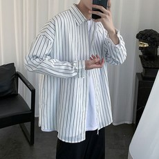 마이현 건달 멋지다 셔츠 남자 조류 에어매쉬 원단 반팔 와이셔츠 얇은 상의 여름 환자복 흑백 사이가 좋다