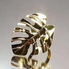 웨딩포 냅킨링 냅킨홀더 메탈 몬스테라 골드 Napkin Ring Metal Gold Monstera, 1개, 1개