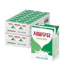 서울우유 팩 멸균 흰 일반 생 우유 맛 200 ml 24개입 2개 총 48개