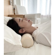 집앤콕 천연백토 메밀 경추베개, 크림베이지, 1개