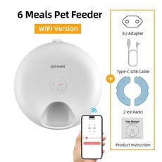 와이파이 스마트 고양이 먹이 디펜서 투야 앱 원격 재밍 방지 시, A.200mlx6, 5.F13-W EU plug, 1개