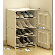 기숙사 작은 신발 랙 대학생 기숙사 문 간단한 플라스틱 가정용 공간 먼지 방지 다층 신발 캐비닛 보관, 1 열 및 4 층, 1개