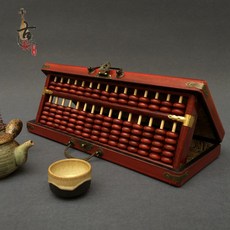 15줄 복고품 골동품 중국주판 마호가니 공예 장식품, 한개옵션0