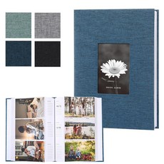 린넨 커버 앨범 6 인치 인터리프 타입 사진 보관 성장 모음 200 개 300, Blue-300pcs, 300개