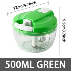 멀티 고기 민서 마늘 쵸퍼 양파 커터 회전 주방 조리 프레스, 4.500ML Green, 1개