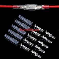 200Pcs 2.8 4.8 6.3 압착 단자 스페이드 커넥터 남성 여성 와이어 절연 키트, 2) Sliver - 200Pcs-4.8mm