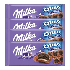 Milka 밀카 초콜릿 초코스낵 오레오 샌드위치 92g 4개