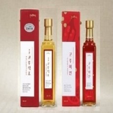 천연발효 고추식초 고추미인식초 고추홍초 석류 상황버섯 식초음료 조리용 360ml x2병 2종 선물 세트