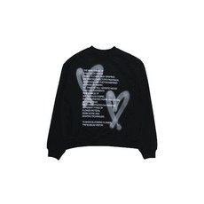 국내매장판 더뮤지엄비지터 맨투맨 HEART SPRAY PRINTED SWEATSHIRTS (BLACK)