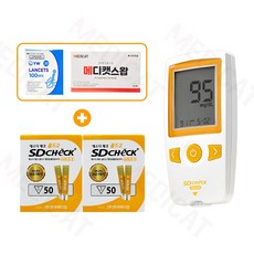 SD 체크골드2 혈당측정기 풀세트 혈당측정기 +시험지 100매+채혈침 100개+알콜솜 100매, 1세트, SD체크골드2 세트