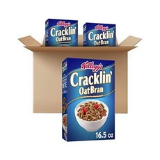 Kellogg's Cracklin' Oat Bran 아침 시리얼 오리지널 식이섬유 공급원 16.5oz 박스 (3박스, 3 Count (Pack of 1)