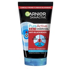 Garnier Skin Active Pure Intensive 3in1 차콜 안티 블랙헤드 150ml, 1개