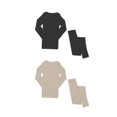 윙크핑크 포근한 여성용 골지스판내의세트