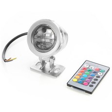 수중 RGB LED 스포트라이트 전구 AC 110V 220V DC 12V 15W 10W 풍경 빛 홍수 빛 야외 정원 분수 풀 장식, 검정색 미국 플러그, 실버 12V