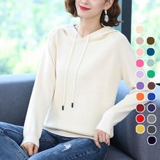 [당일배송] 여성용 부드러운 후드 니트티 21color