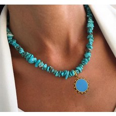 유색초커목걸이