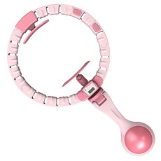 LOMESO 홈트 스마트 훌라후프 가벼운 작은 실내 뱃살 저소음 훌라후프, 핑크 핑크
