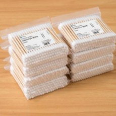 멸균면봉 양면 면봉 귀 리무버 가정용 나무 스틱 메이크업 뷰티 1000 개, [01] 1000PCs