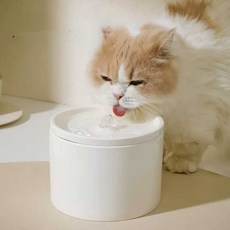 고양이 자동물 급수기 흐르는 자동순환 세라믹 퓨어화이트, 1개, 10. 핑크 디스펜서+필터 6개