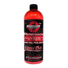 Renegade Products USA Pro Red Liquid Metal Polish - Heavy Cut Aluminum Metal Polish High Luster on Rims Wheels Tanks Bumpers Chrome Stainless St, 24OZ