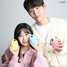 귀여운 손난로 파스텔 LED 충전식 손난로 보조배터리 대용량 10000mAh 양면발열 루니스 LUNIS, 핑크 + 옐로우 + 블루(가족템)