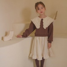 베리베리 오잉 원피스 주니어 꽃 카라 기모 니트 프릴