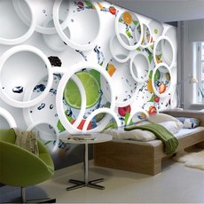 Beibehang 사용자 정의 papel 드 parede 3d 사진 벽 벽화 벽지 3d 체인 서클 과일 그림 현대 큰 벽 종이 홈 장식|wall papers home decor, 1개, 23071680