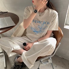 [유니크룩추천!] 러브썸룩 여성 무화과 루즈핏 반팔 티셔츠 리뷰후기