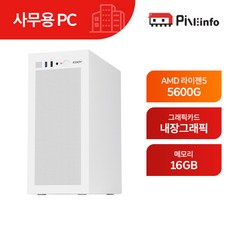 파인인포 라이젠5 AMD 5600G_내장그래픽 가정/사무용 컴퓨터 조립 PC-PINE03 화이트
