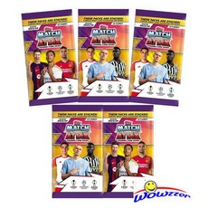 5 202324 Topps Match Attax UEFA 축구 공장 밀봉 포일 팩 새 카드 60개, 1개