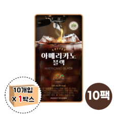 코스트코 편의점 얼음커피 파우치 액상 봉지 커피 블랙 아이스 아메리카노 10팩, 10개, 1개입